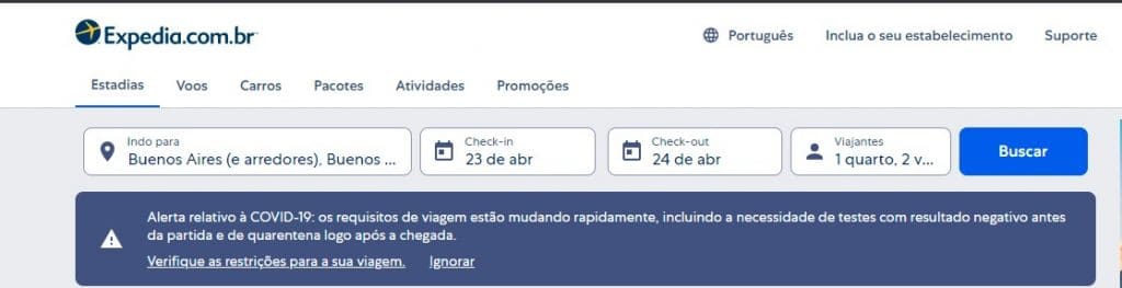 Expedia lança ferramenta para verificação de restrições de viagem pelo coronavírus