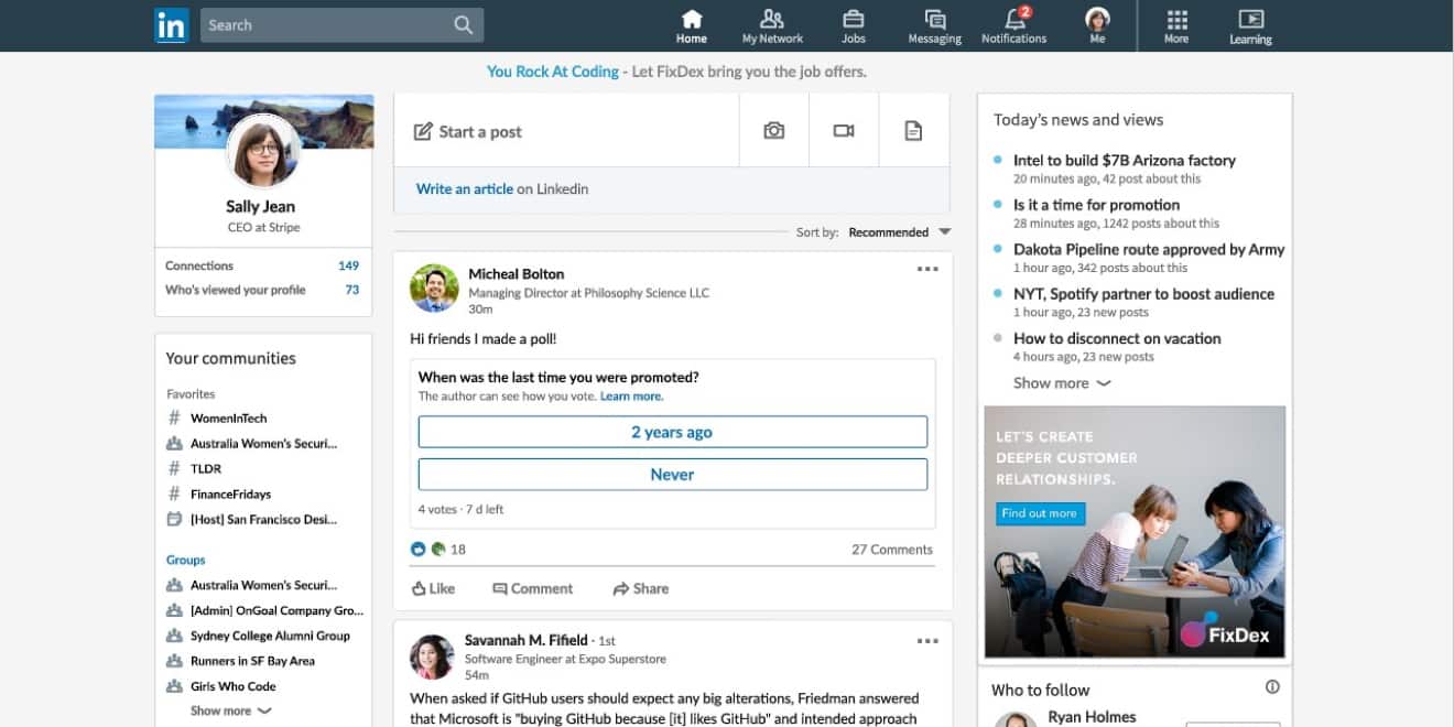 LinkedIn inclui recurso de enquetes em sua plataforma