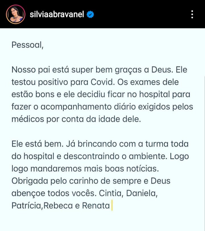 Silvio Santos é internado com Covid-19